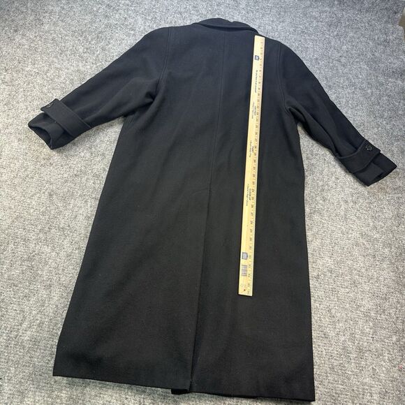 Vintage Coat Woman Large Black Long Trench Union Made in USA Miss New Yorker - Picture 9 of 15